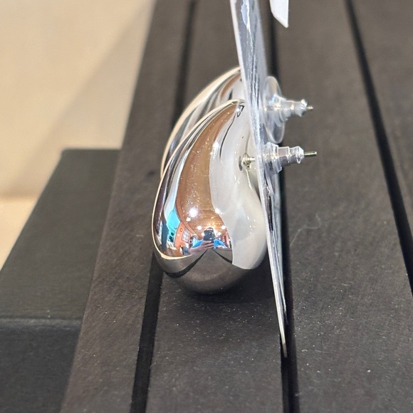 Nine West Shiny Silver Teardrop Earrings - Picture 3 of 7